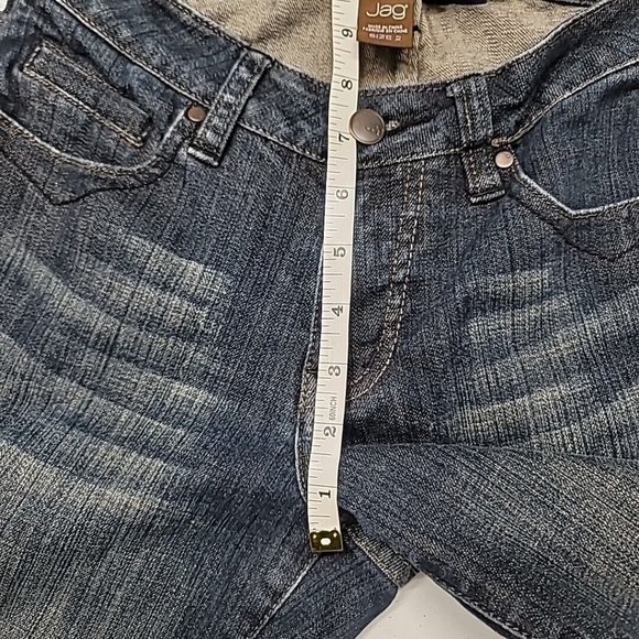 JAG Jeans Women's Size 2 Mid Rise Flare Leg Dark Wash Denim Wide Bell Bottoms - Picture 15 of 16
